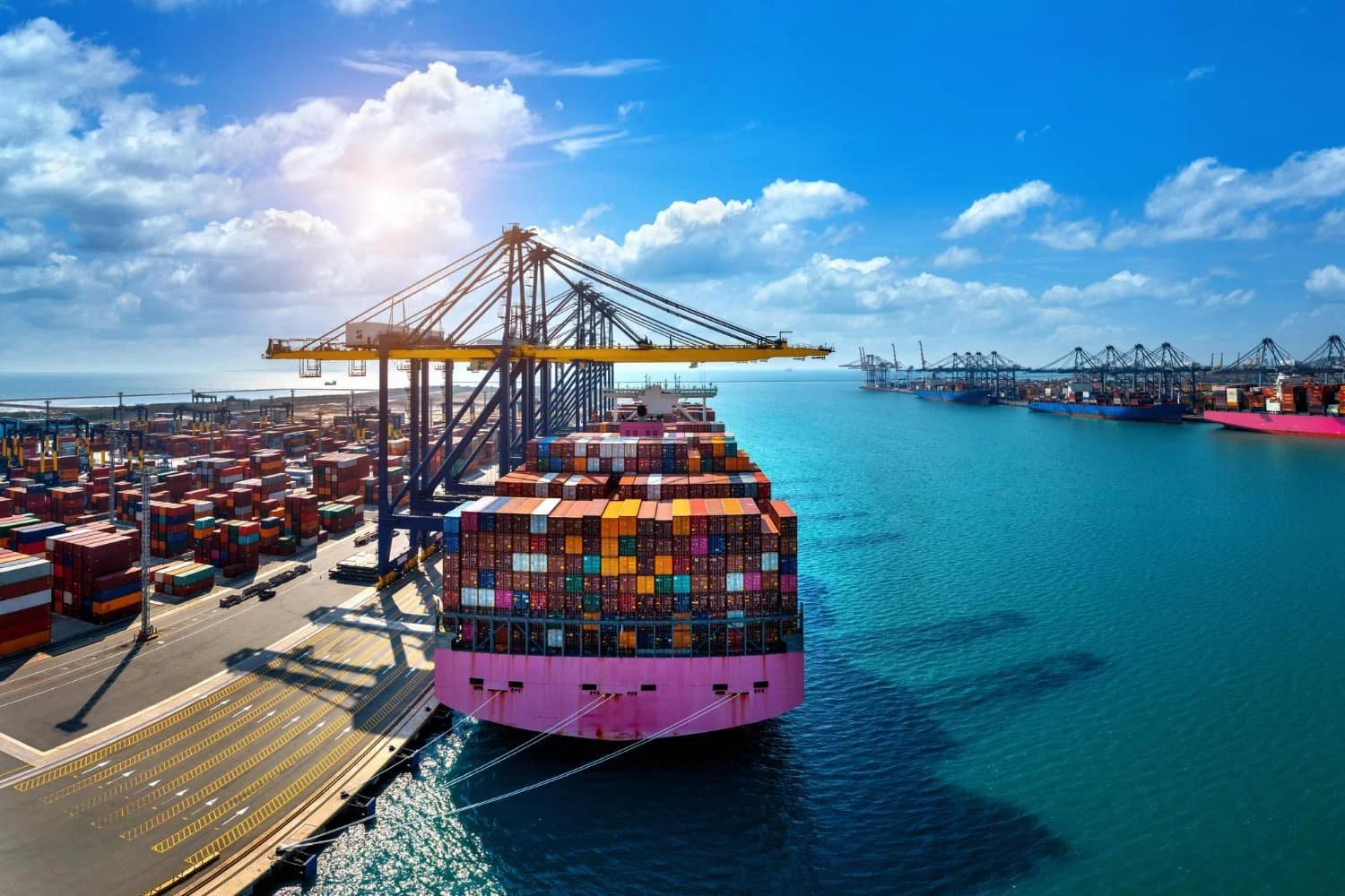 Cargo being prepared for shipping in Abu Dhabi